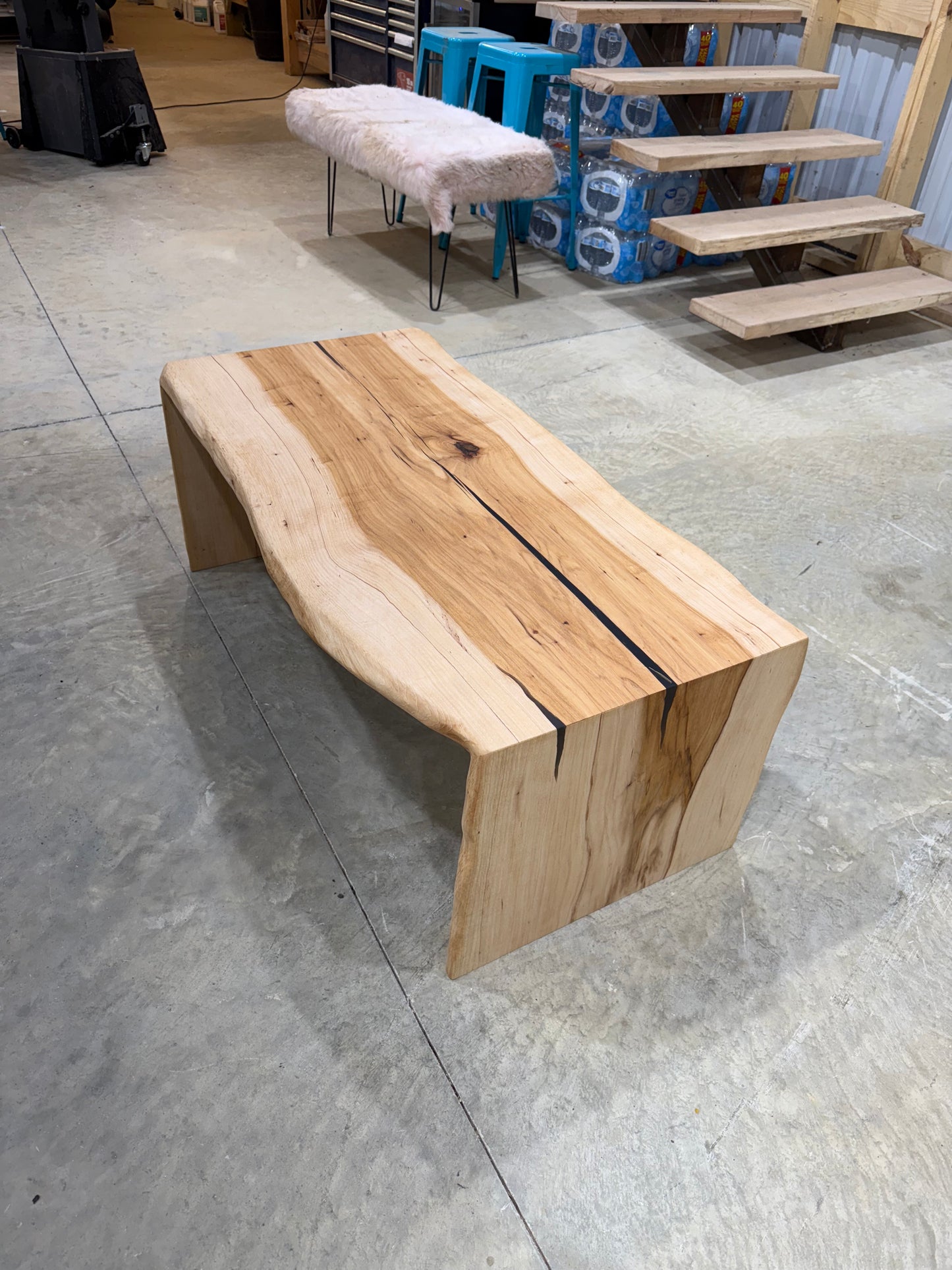 Waterfall slab coffee table
