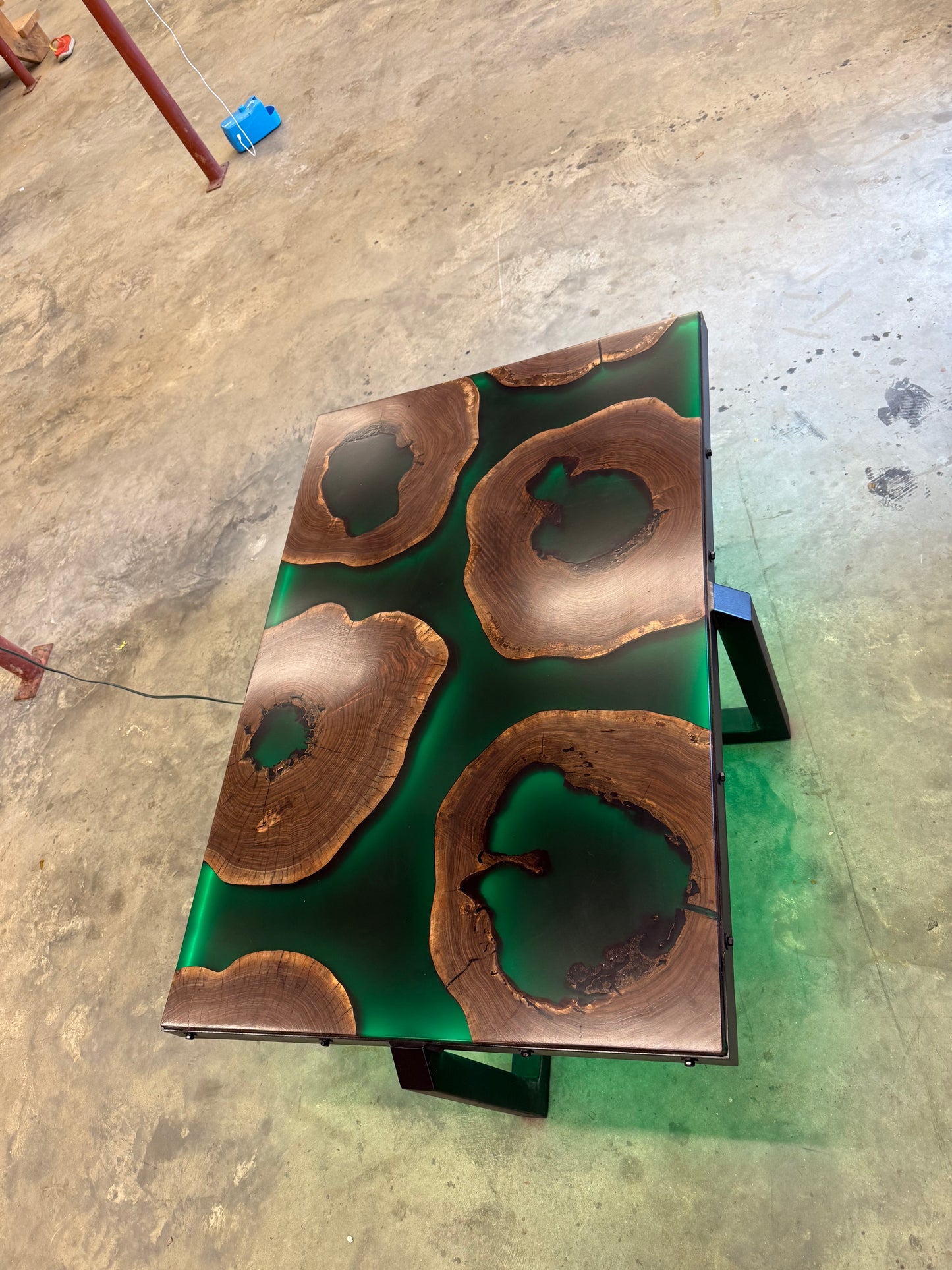 LED Walnut River Coffee Table