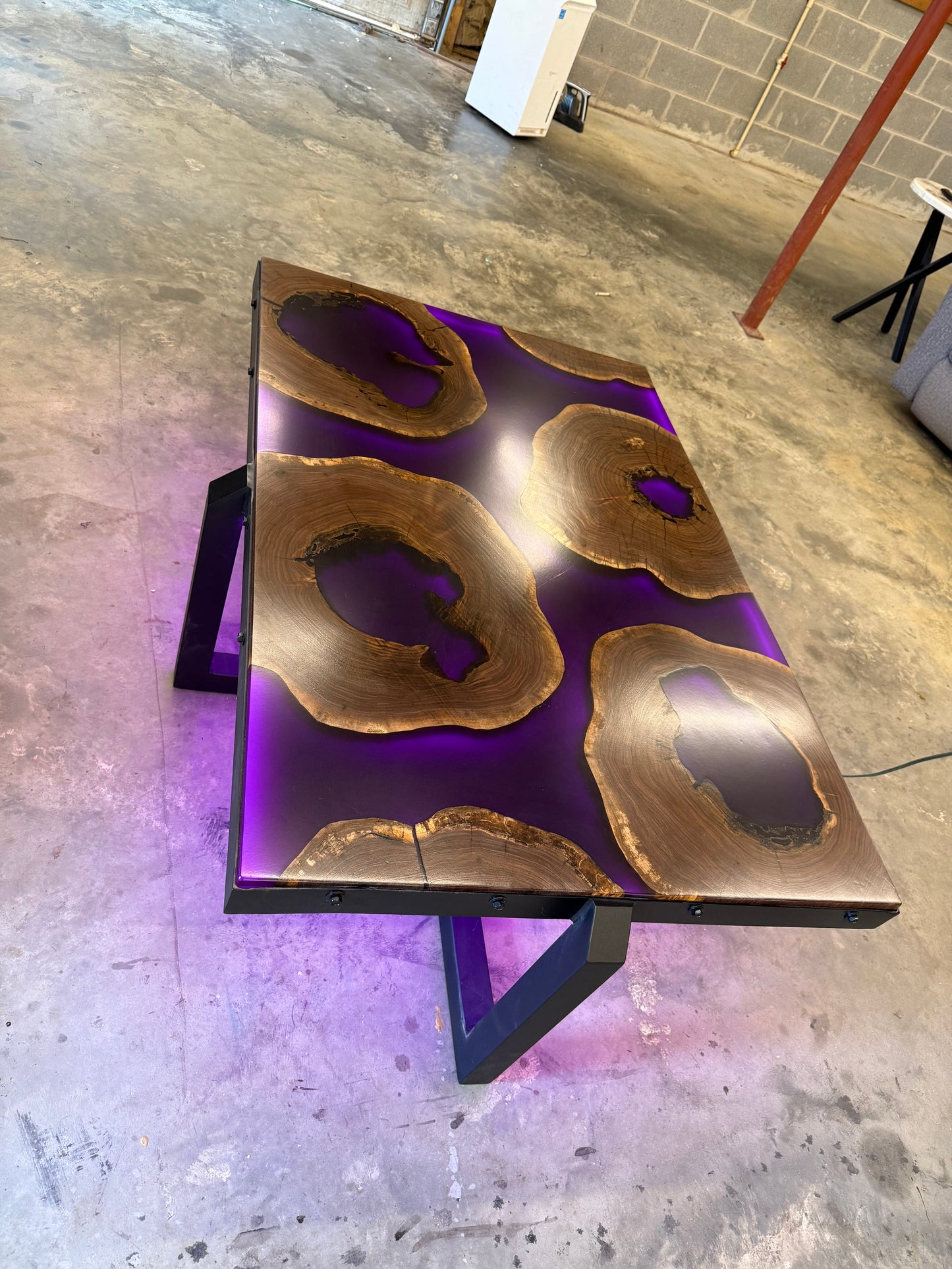 LED Walnut River Coffee Table