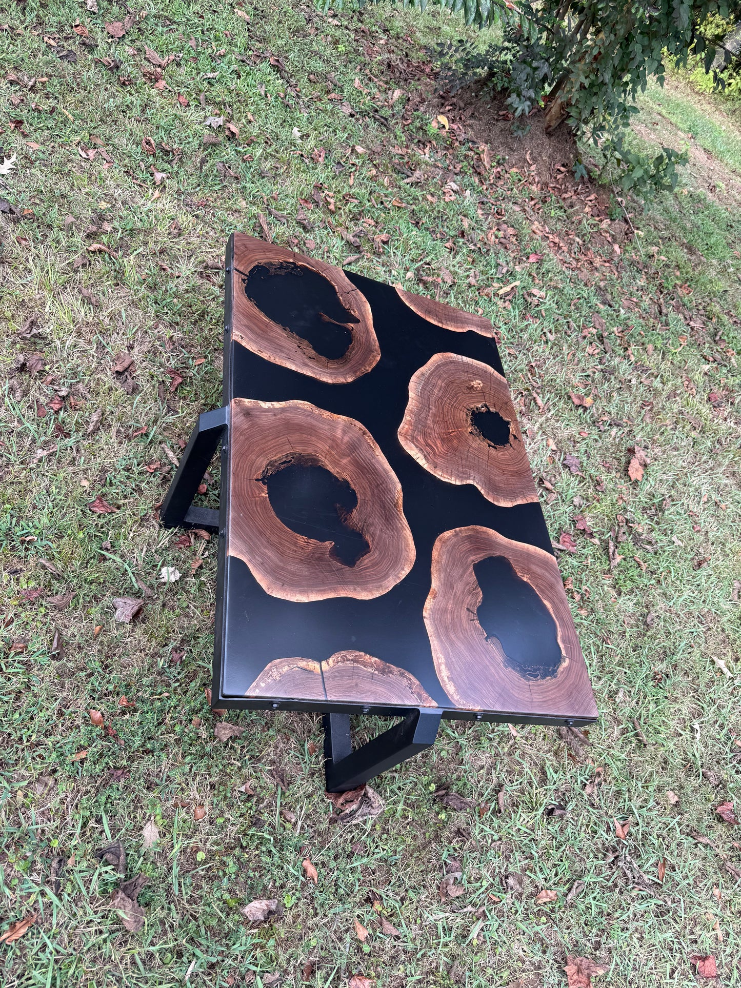 LED Walnut River Coffee Table