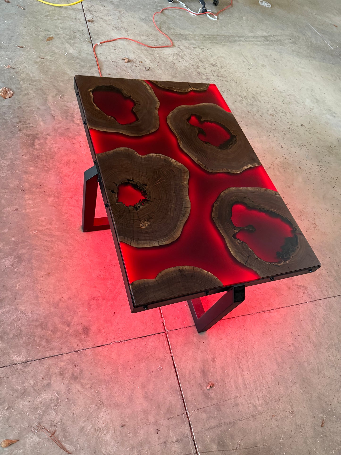 LED Walnut River Coffee Table