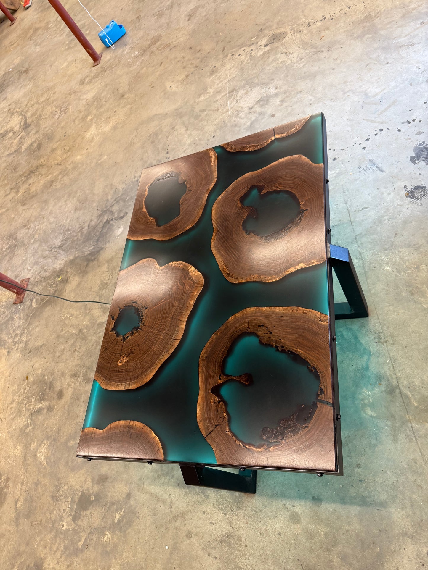 LED Walnut River Coffee Table