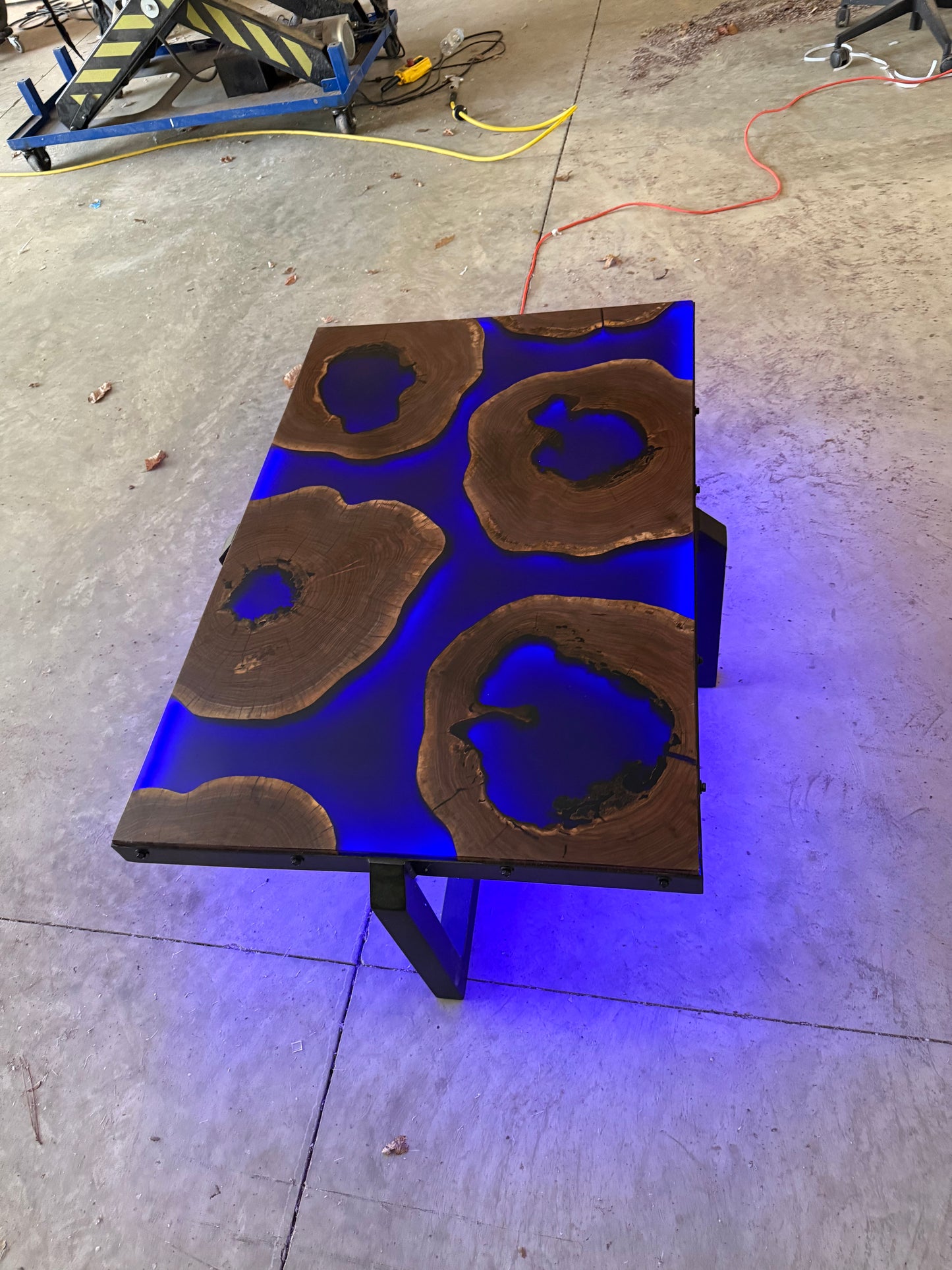 LED Walnut River Coffee Table