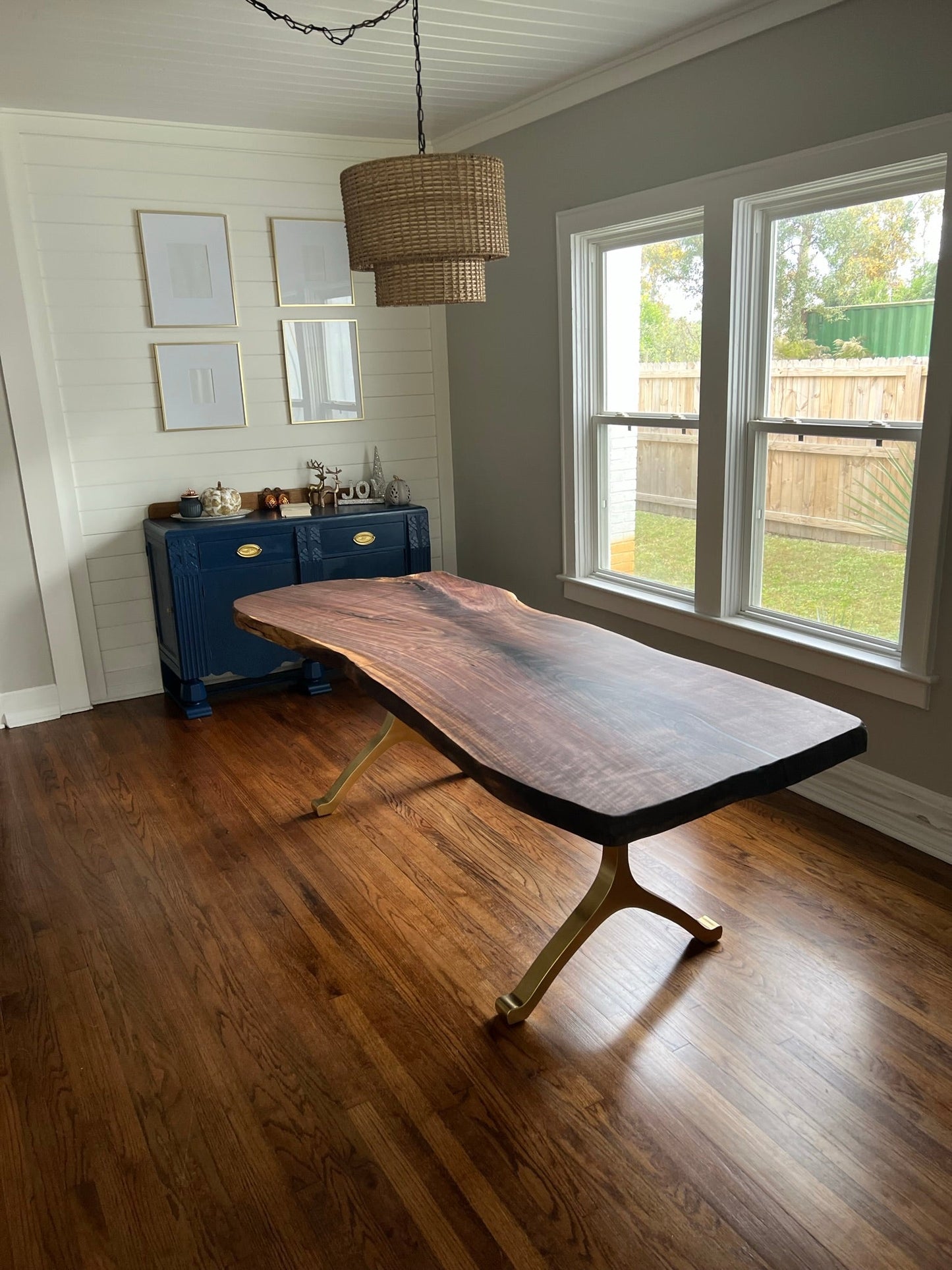 -Custom Solid Walnut Table, no epoxy