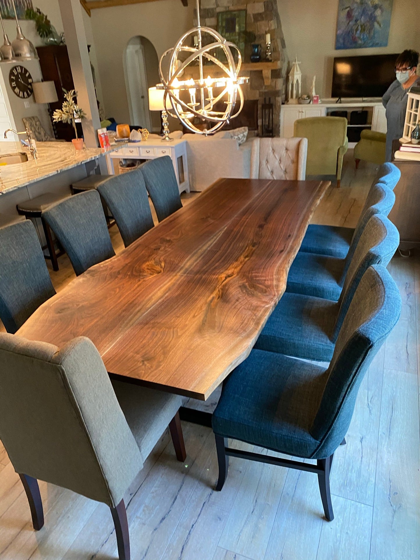 -Custom Solid Walnut Table, no epoxy