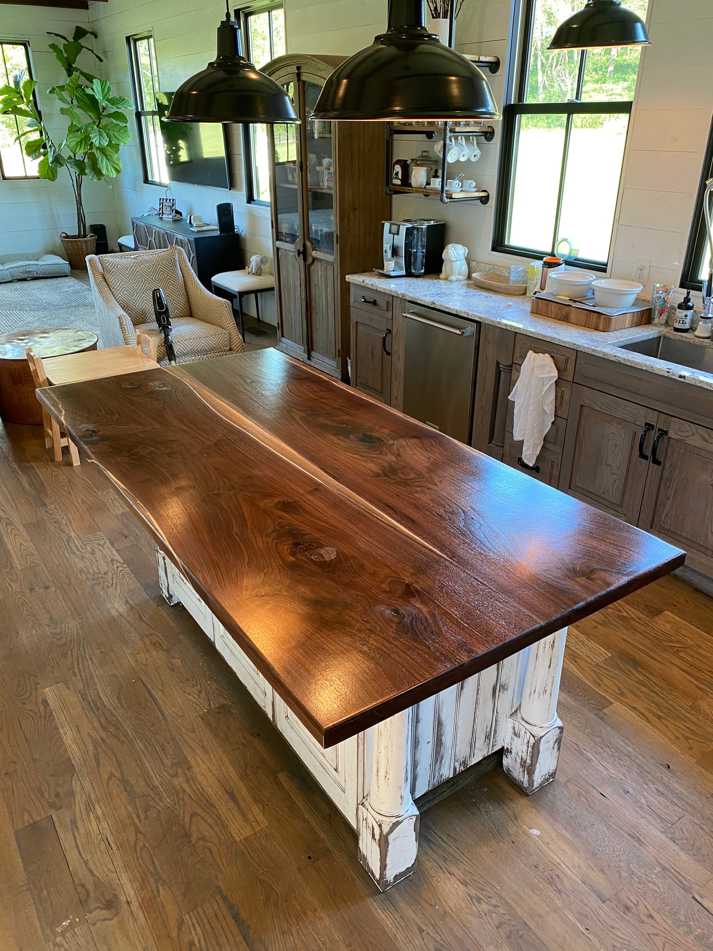 -Custom Solid Walnut Table, no epoxy