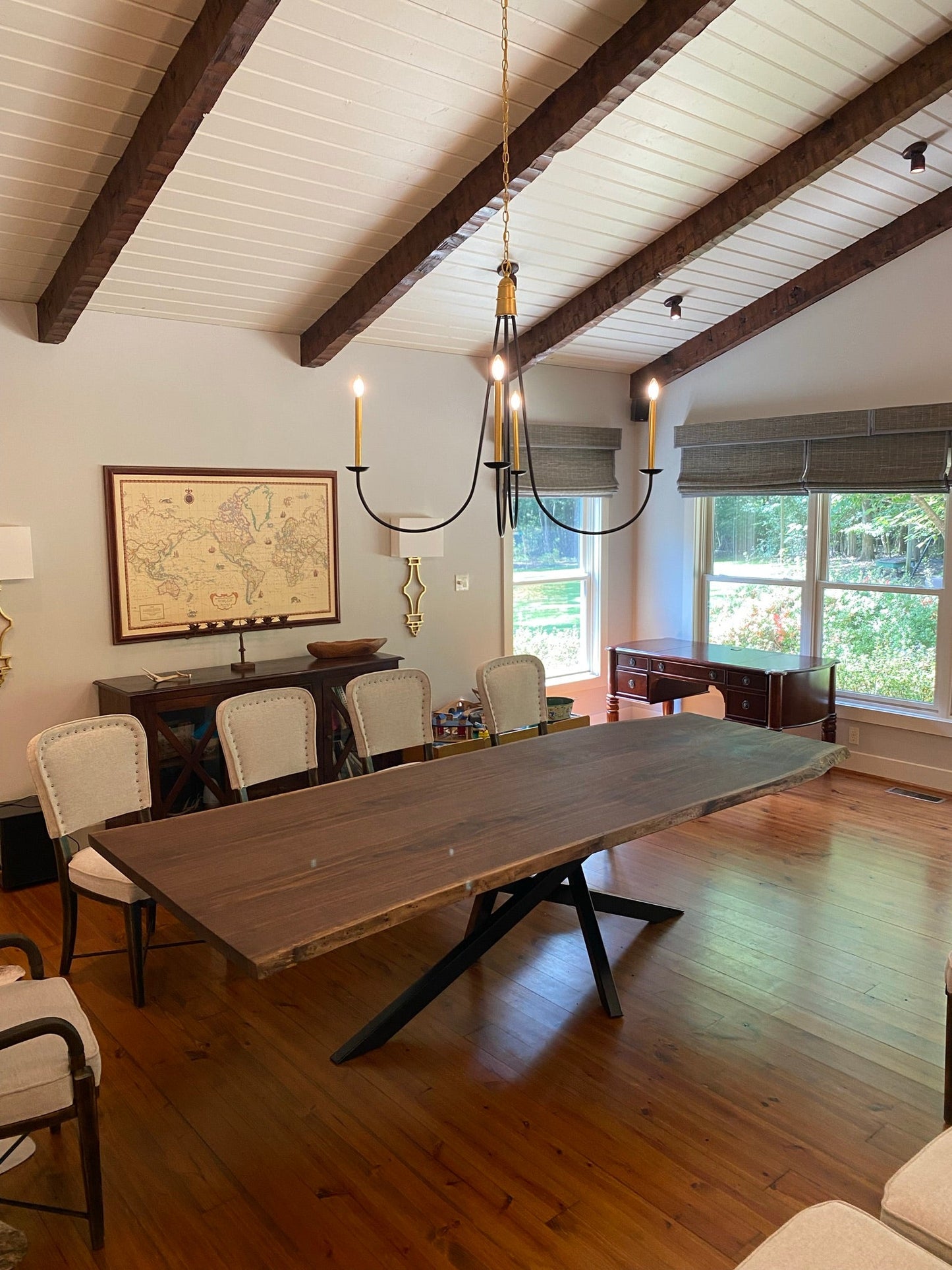 -Custom Solid Walnut Table, no epoxy
