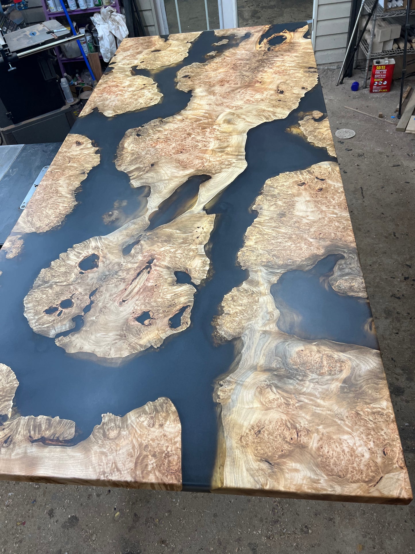 -Custom Maple Burl River Table