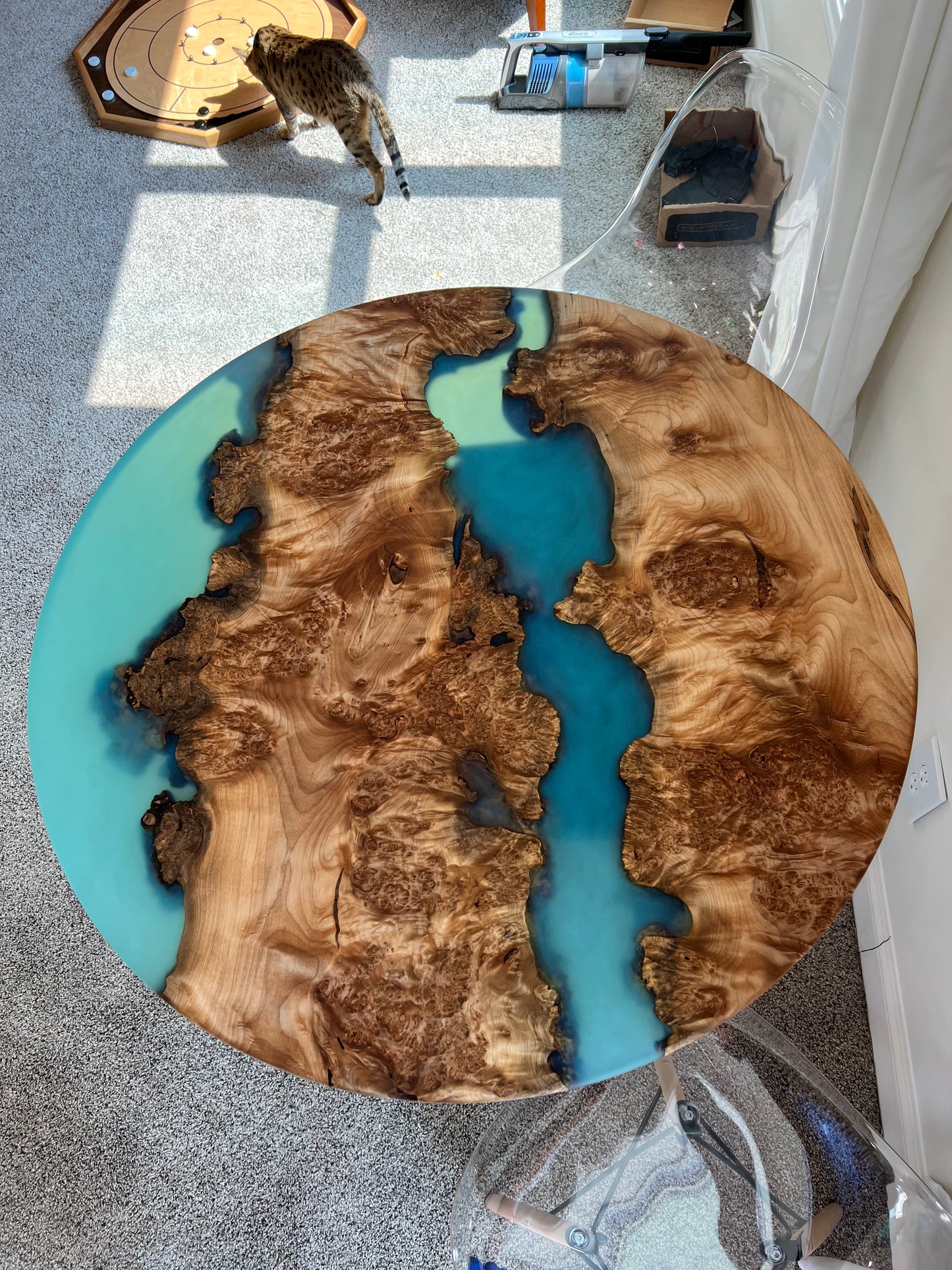 -Custom Maple Burl River Table