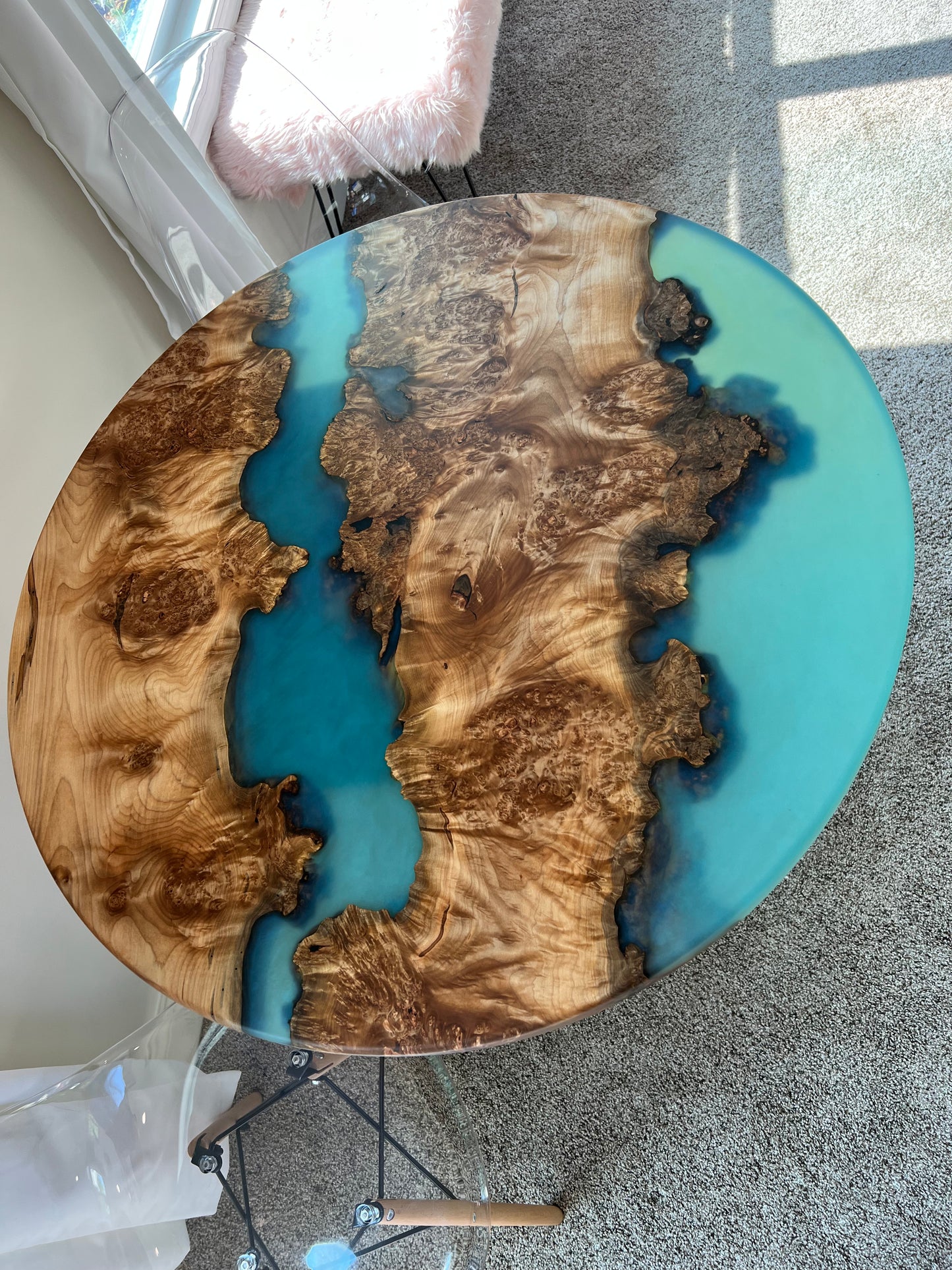 -Custom Maple Burl River Table