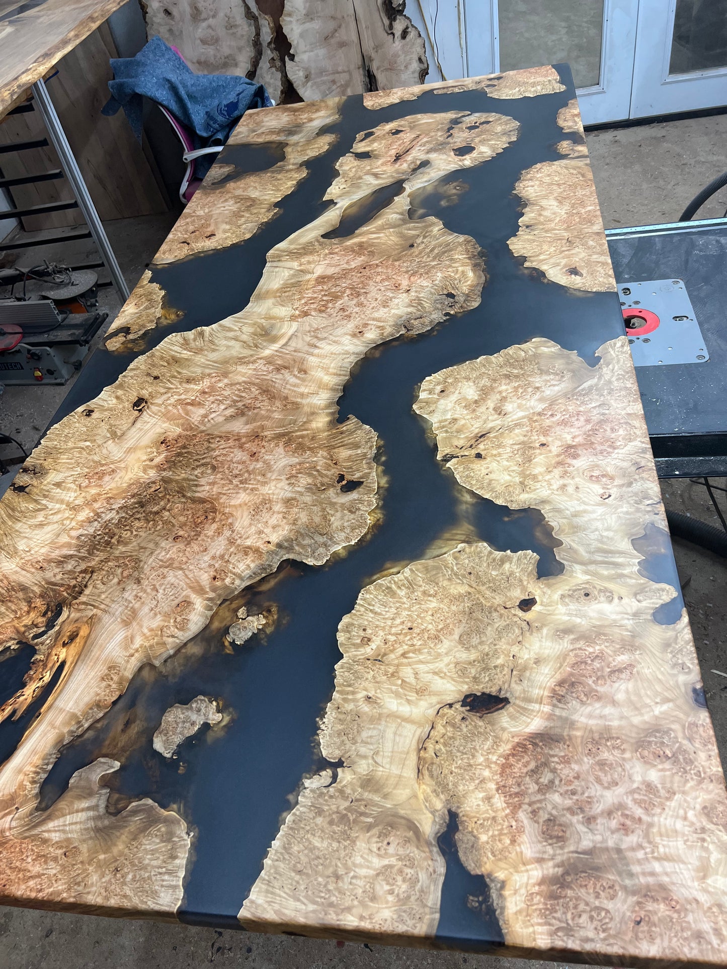 -Custom Maple Burl River Table
