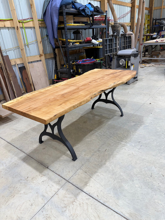 Live Edge Maple Slab Dining Table