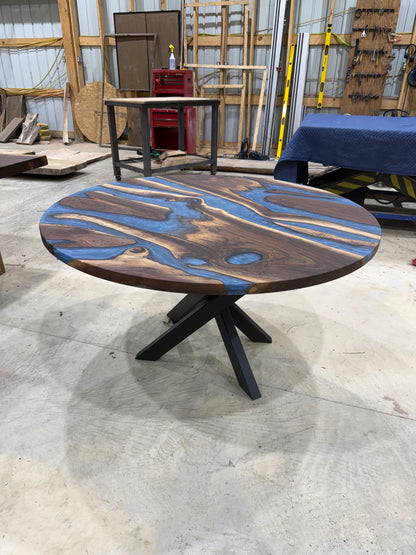 Glacier Blue Walnut River Table