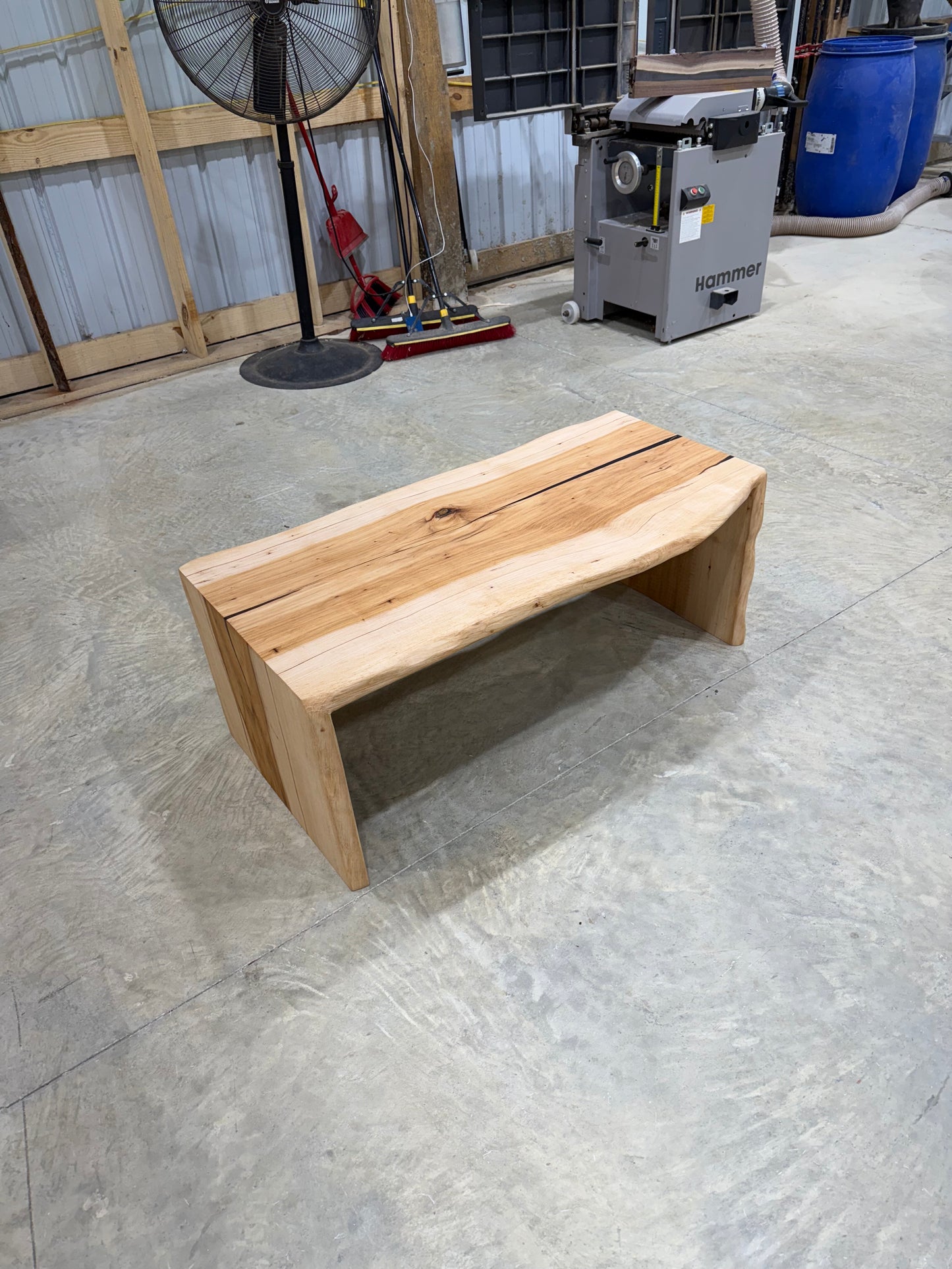 Waterfall slab coffee table