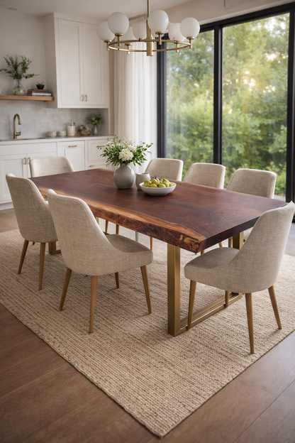 Live Edge Walnut Slab Dining Table