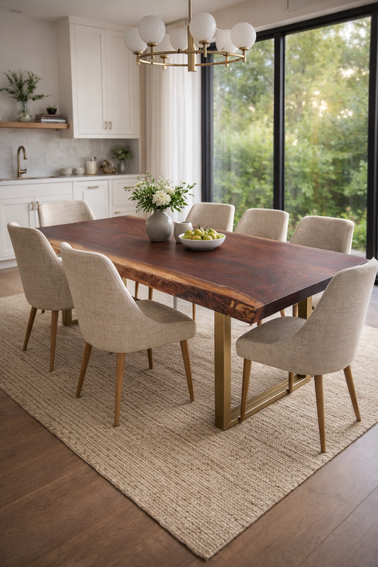 Live Edge Walnut Slab Dining Table
