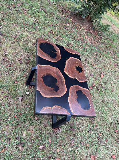 LED Walnut River Coffee Table