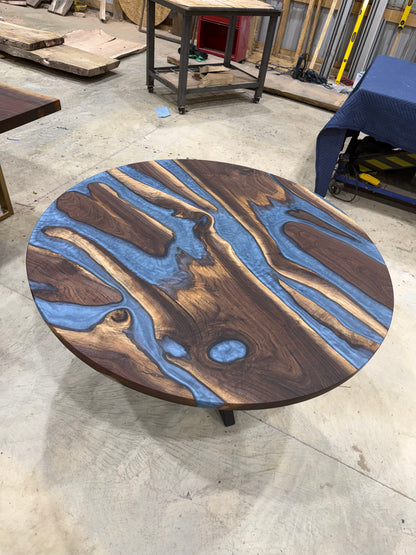 Glacier Blue Walnut River Table