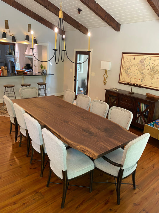 -Custom Solid Walnut Table, no epoxy