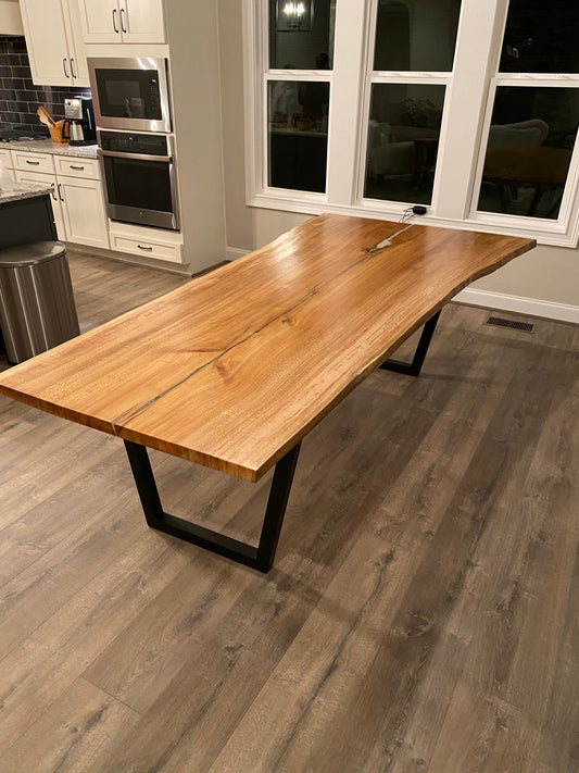 -Custom Solid Hardwood Table, no epoxy