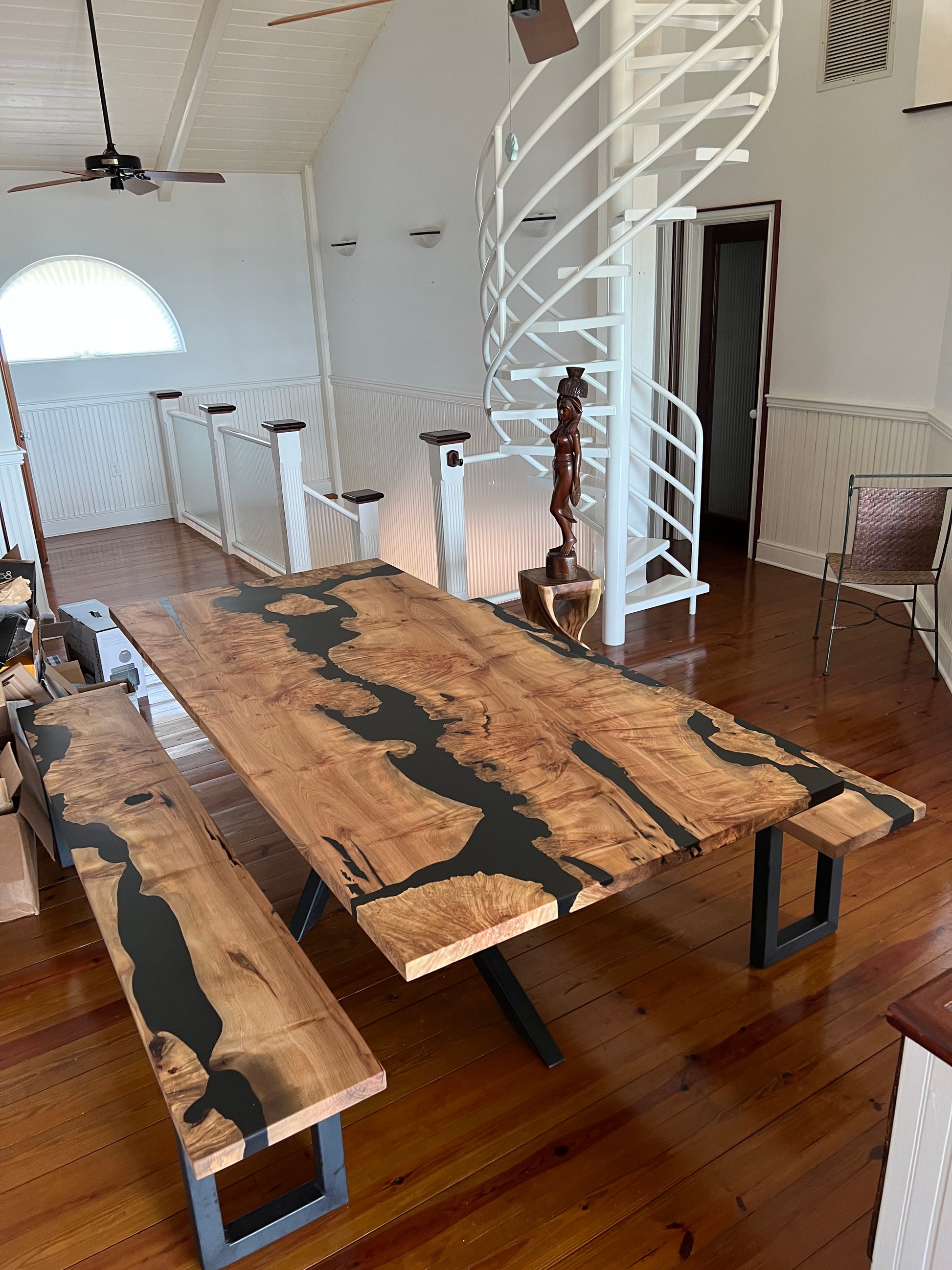 Custom Maple Burl River Table – Sasquatch Tables LLC